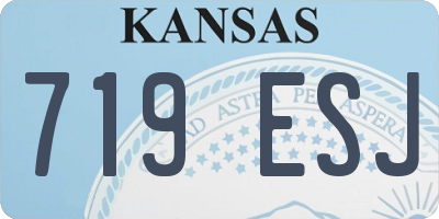 KS license plate 719ESJ