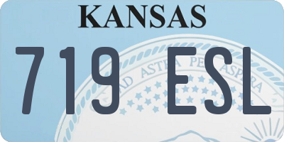 KS license plate 719ESL
