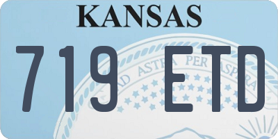 KS license plate 719ETD