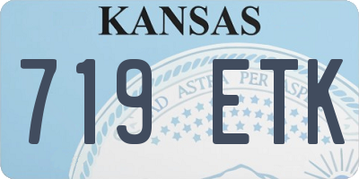 KS license plate 719ETK