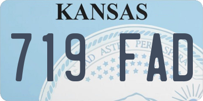 KS license plate 719FAD
