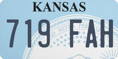 KS license plate 719FAH