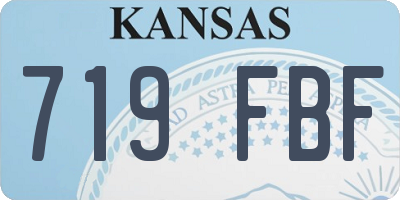 KS license plate 719FBF