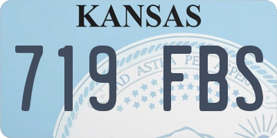 KS license plate 719FBS