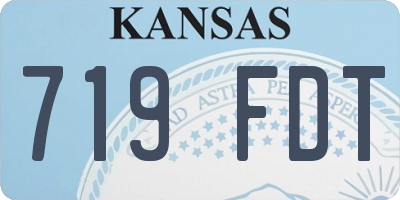 KS license plate 719FDT