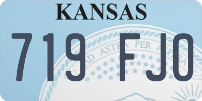 KS license plate 719FJO