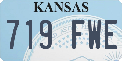 KS license plate 719FWE
