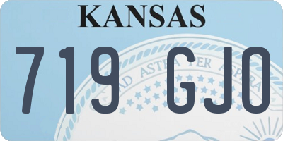 KS license plate 719GJO