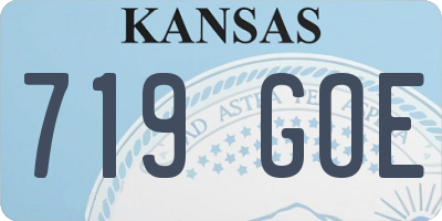 KS license plate 719GOE