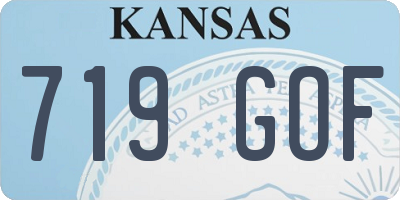 KS license plate 719GOF