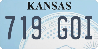 KS license plate 719GOI