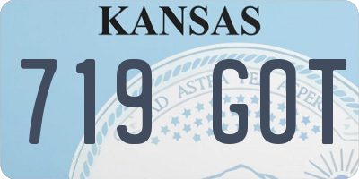 KS license plate 719GOT