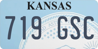 KS license plate 719GSC