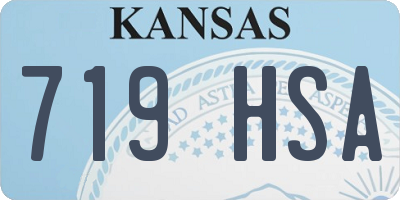 KS license plate 719HSA