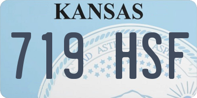 KS license plate 719HSF