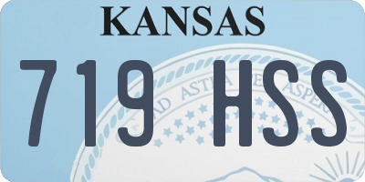 KS license plate 719HSS