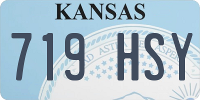 KS license plate 719HSY