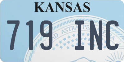 KS license plate 719INC