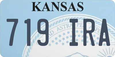 KS license plate 719IRA