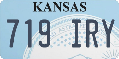 KS license plate 719IRY