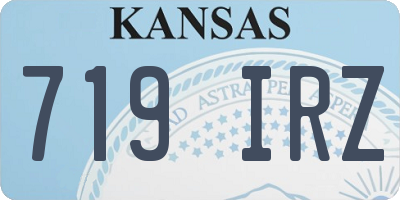 KS license plate 719IRZ