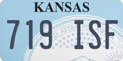 KS license plate 719ISF