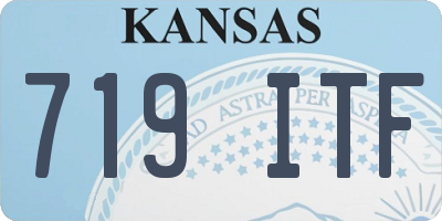 KS license plate 719ITF