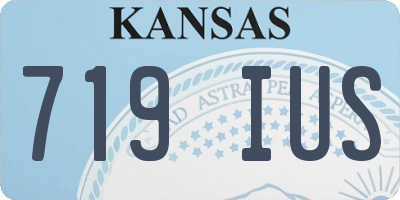 KS license plate 719IUS