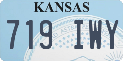 KS license plate 719IWY
