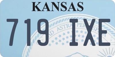 KS license plate 719IXE