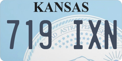 KS license plate 719IXN