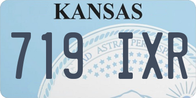 KS license plate 719IXR