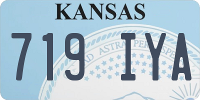 KS license plate 719IYA