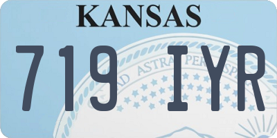 KS license plate 719IYR