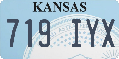 KS license plate 719IYX