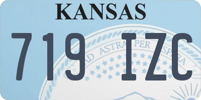 KS license plate 719IZC