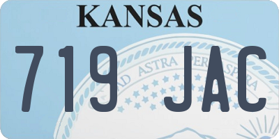 KS license plate 719JAC