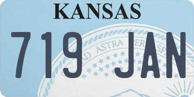 KS license plate 719JAN