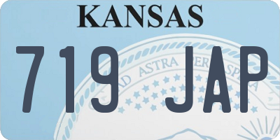 KS license plate 719JAP