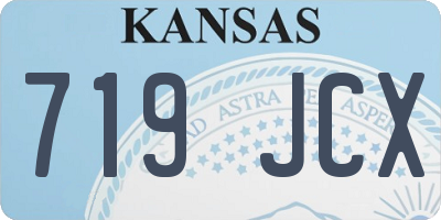 KS license plate 719JCX