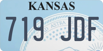 KS license plate 719JDF