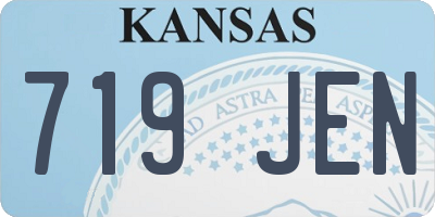 KS license plate 719JEN