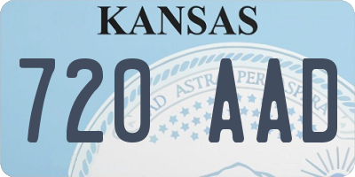 KS license plate 720AAD