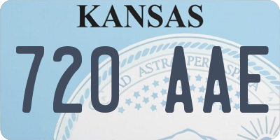 KS license plate 720AAE