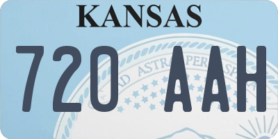KS license plate 720AAH
