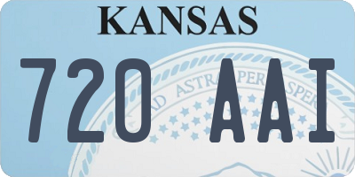 KS license plate 720AAI