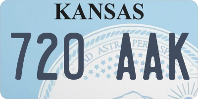 KS license plate 720AAK