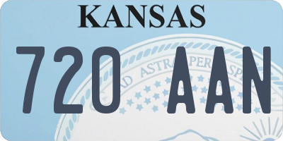KS license plate 720AAN