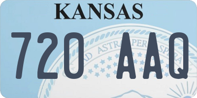 KS license plate 720AAQ