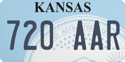 KS license plate 720AAR